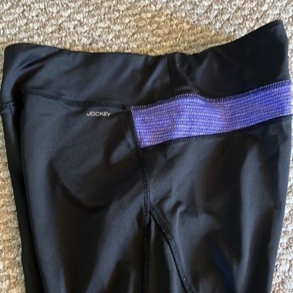 Jockey Athletic Legging. Black Purple size Large Poly Spandex - Picture 9 of 13